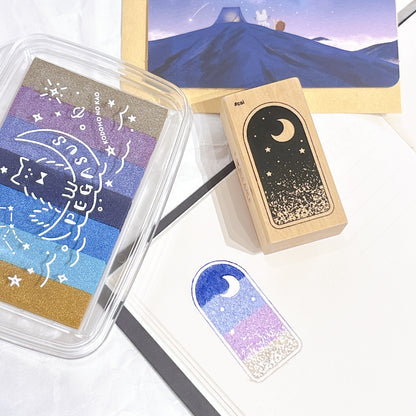 日本木製印章 - 窗外的星空