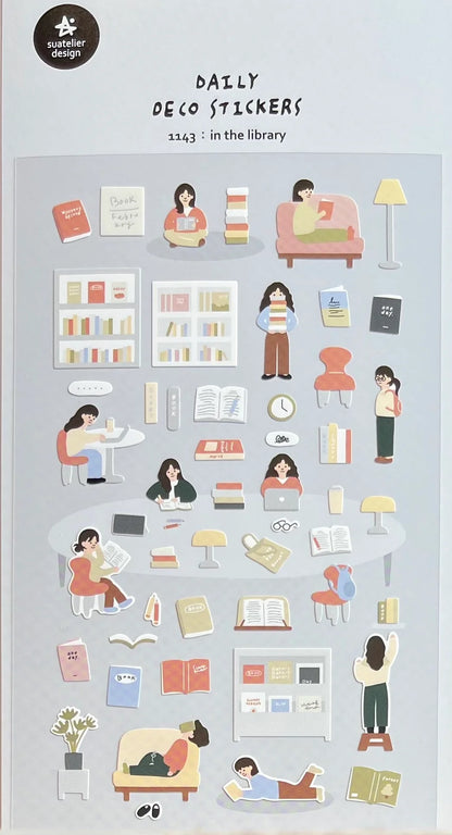 韓國Suatellier 手帳貼紙 -in the library