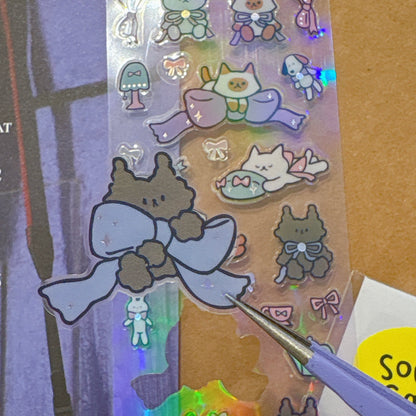 韓國插畫家썸켓츠 貼紙系列 - 貓咪蝴蝶結