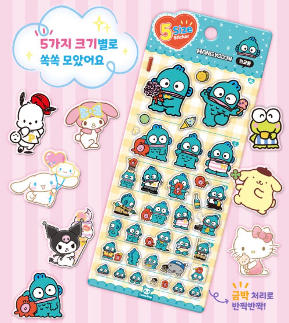 Sanrio Characters Five Size 貼紙 - Kerokerope [預購貨品］