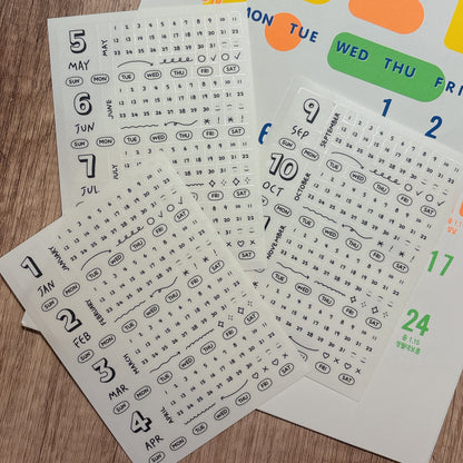 韓國 Diary Date Stickers 日期貼紙
