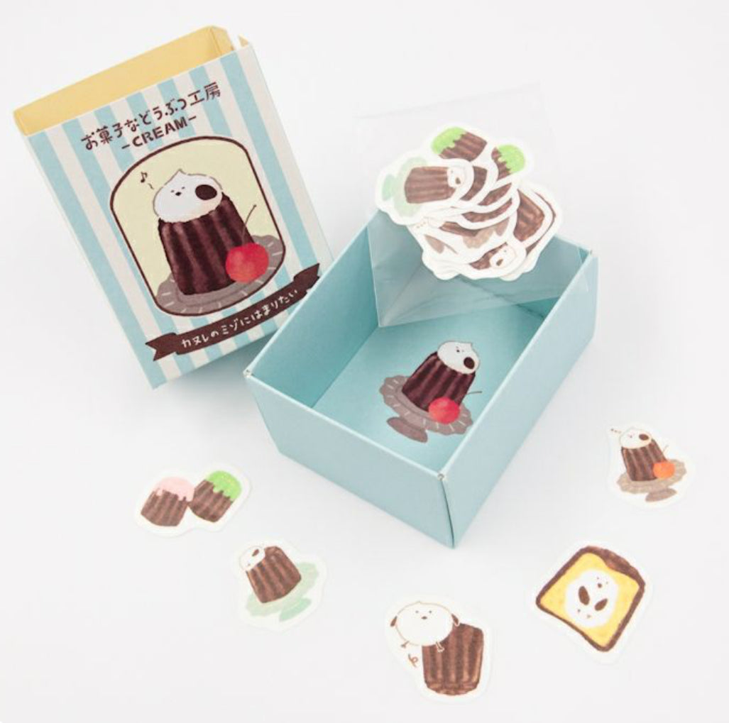 日本古川和菓子工房系列 - 雪鳥可麗露盒仔貼紙