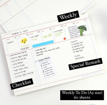 Every Day Schedule Pad (A5 Size)