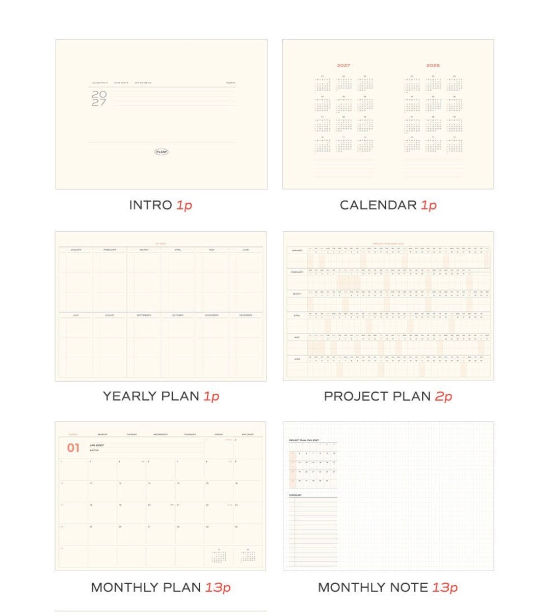 韓國2027 ICONIC Work in Flow A4 月計劃 & 桌上月曆2 in 1 [預購貨品］