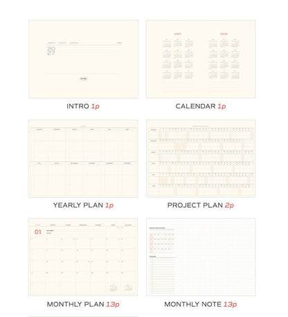 韓國2027 ICONIC Work in Flow A4 月計劃 & 桌上月曆2 in 1 [預購貨品］