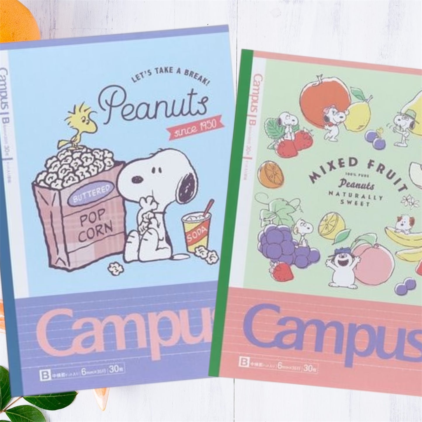 Snoopy x Campus 美食系列橫線筆記本套裝 - 一套5 入* [預購貨品，下單後14天出貨]