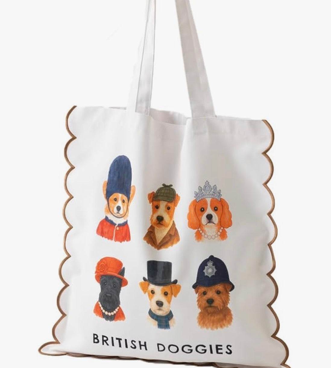 大容量收納‼️ 日本J. Studio 雙面雲朵刺繡Totebag - British Doggies (預購貨品)