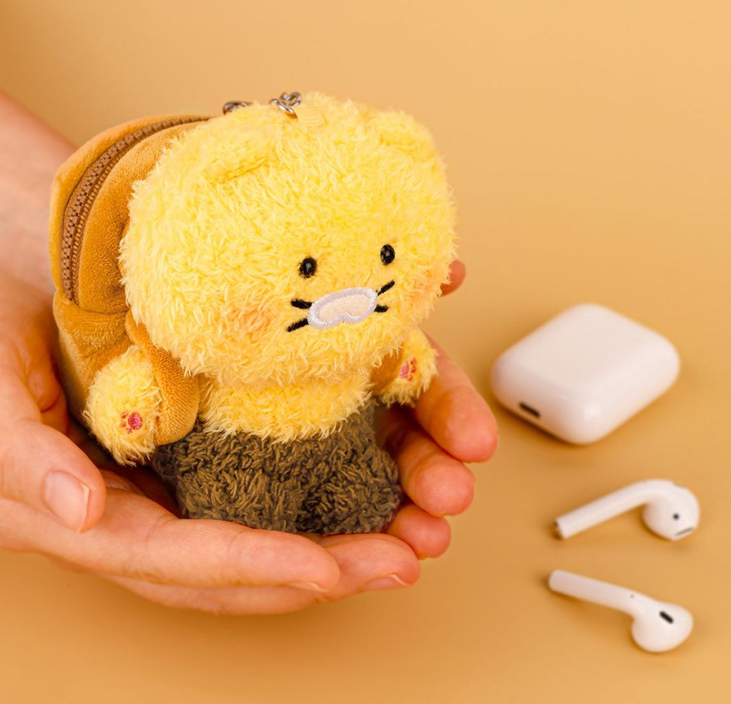 韓國春植毛絨絨鎖匙扣收納小包 [預購貨品，下單後14天出貨]