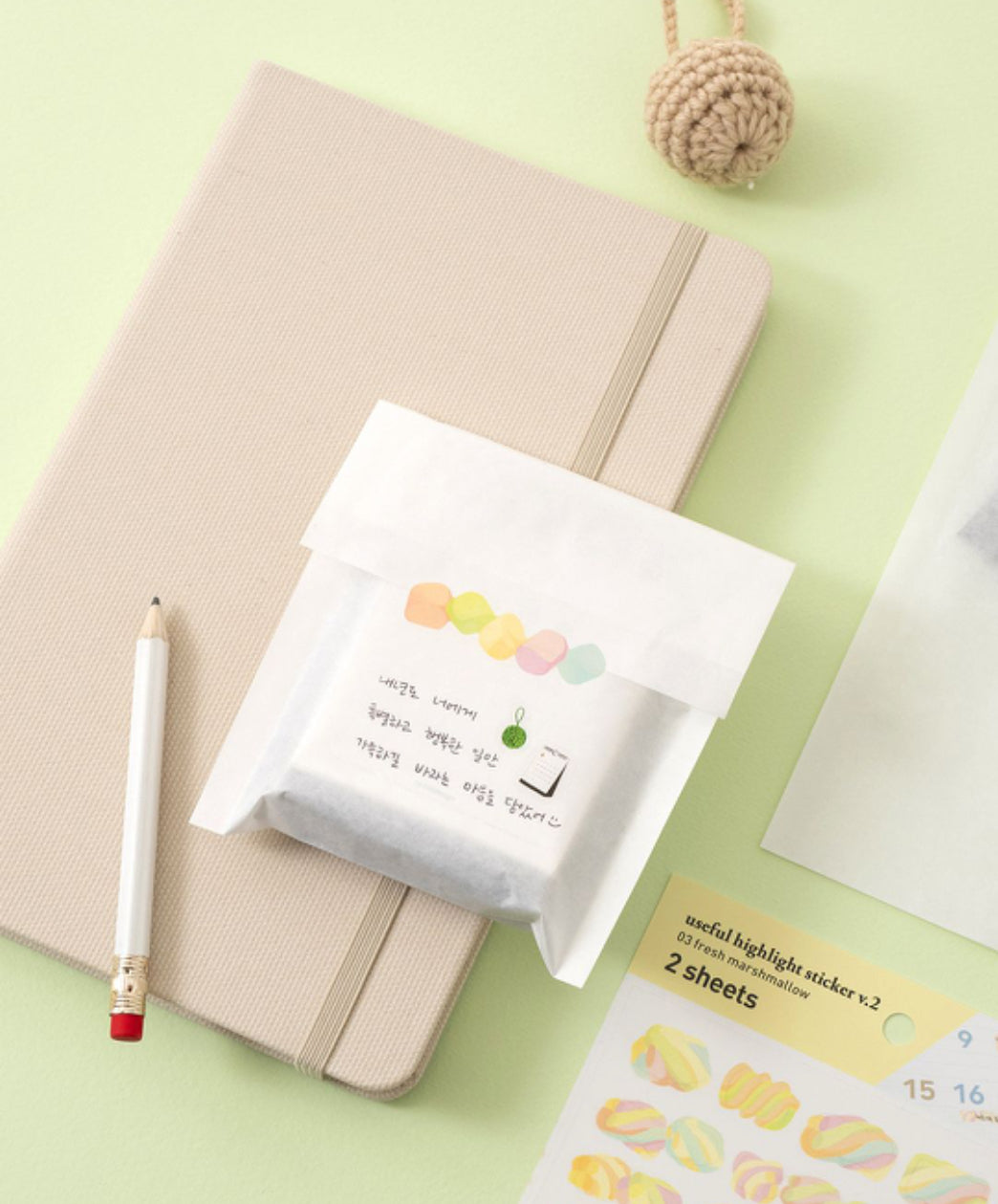 韓國Full design Useful Highlight Stickers - ￼Marshmallow 棉花糖