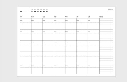 韓國Mote Monthly Plan A4 Size 月程表 - (12 張，彩色印刷）