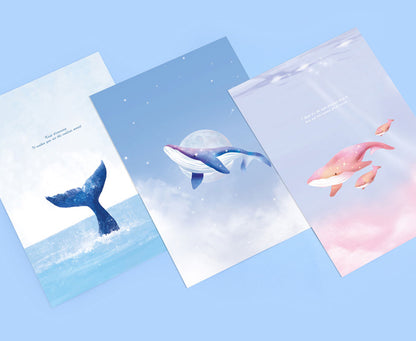 韓國雲彩鯨魚Note Pad  - 2 款選擇 (預購貨品，下單後14天出貨)