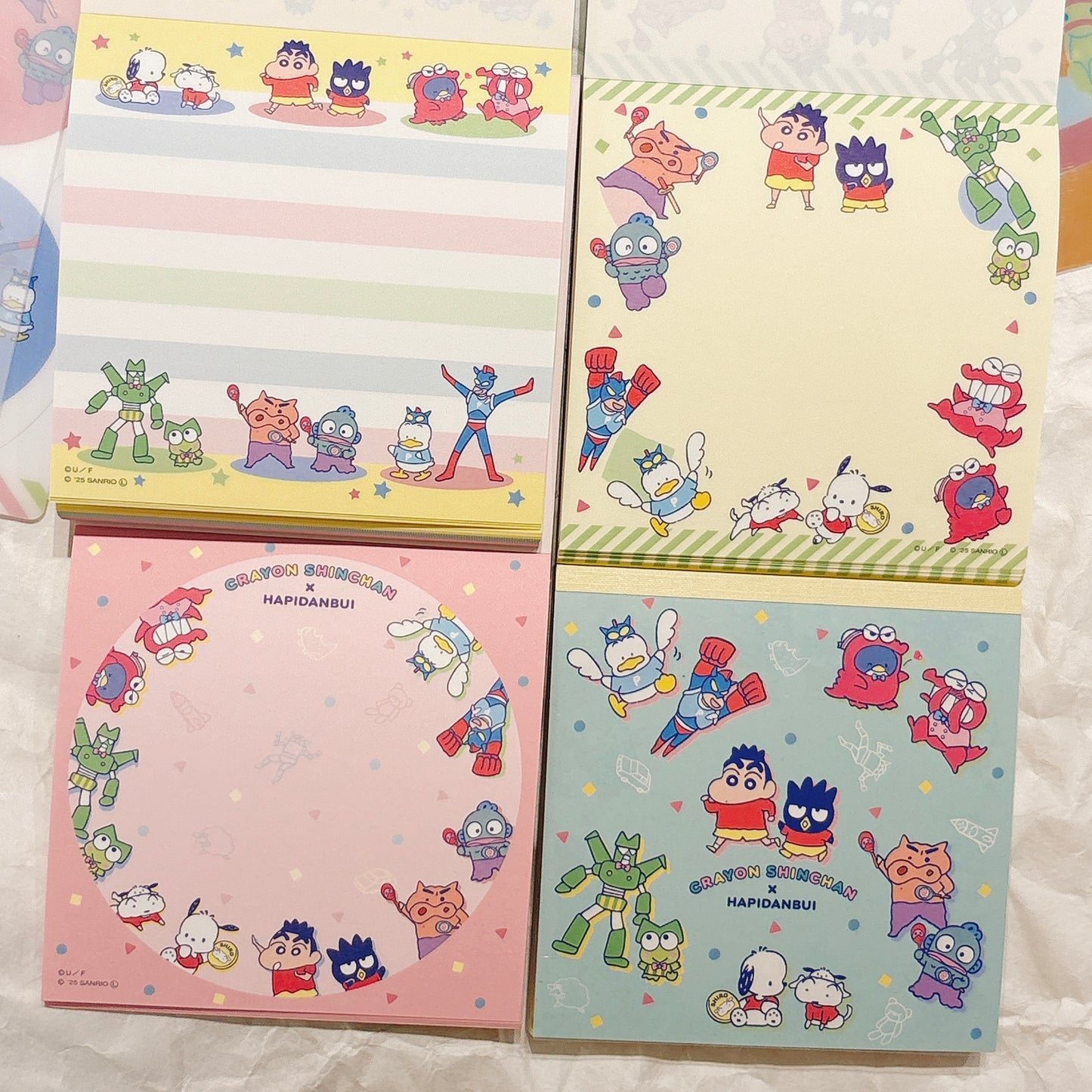 日本Sunstar 蠟筆小新 x  Sanrio 100 頁便條磚