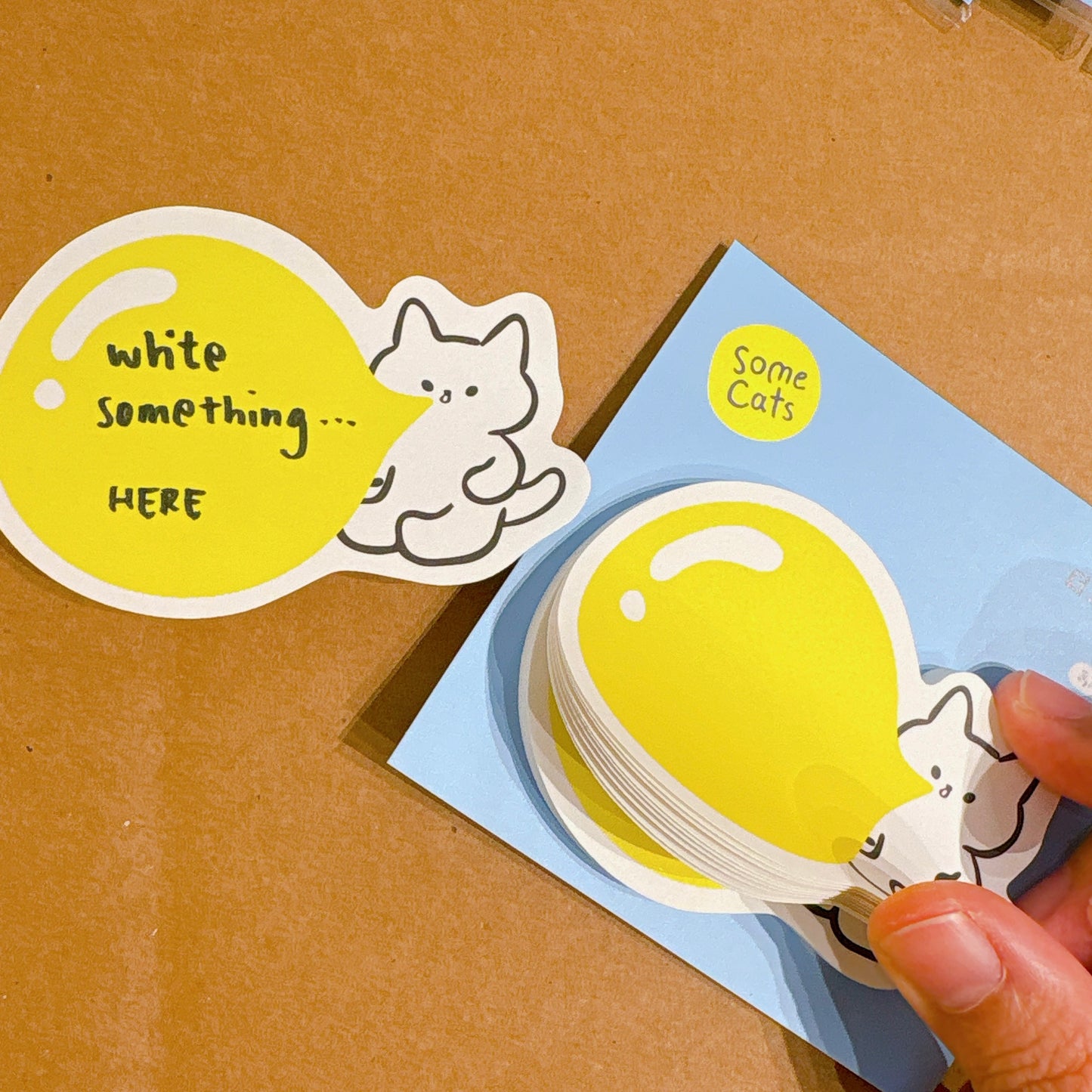 韓國插畫師썸캣츠 Sticky Memo - 吹泡泡貓咪