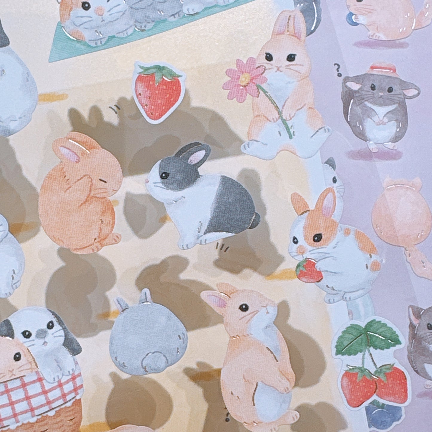 日本親親動物系列  - 兔兔與草莓 熨金貼紙