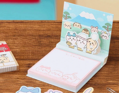 日本Chiikawa 富士山溫泉系列便條磚 100 頁 (封面可變立體）