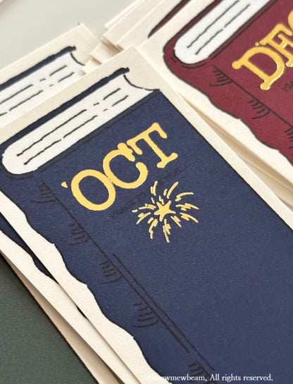 韓國Mewmewbeam 熨金銀 誕生月份專屬書簽 - 12 款選擇* [預購貨品，下單後14天出貨]