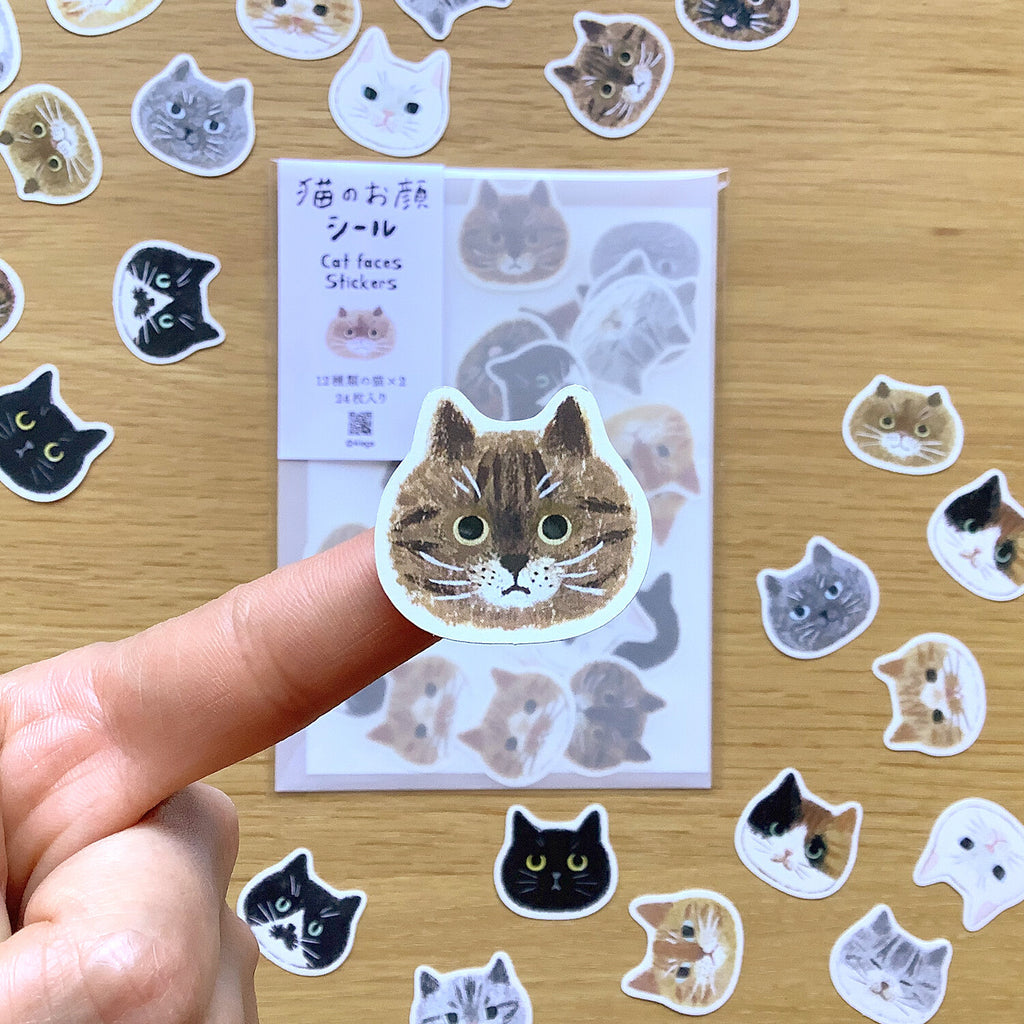 日本4 legs 彩繪貓咪系列: 貓咪大頭貼 手帳貼紙包