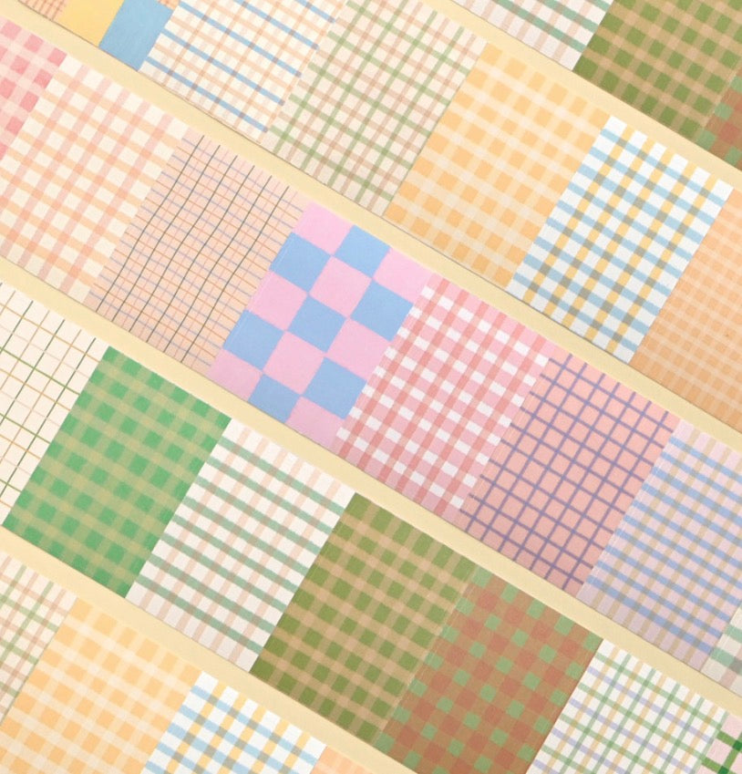 韓國By Nacoo Message and Label 盒仔貼紙 - 格仔 * [預購貨品，下單後一星期出貨]