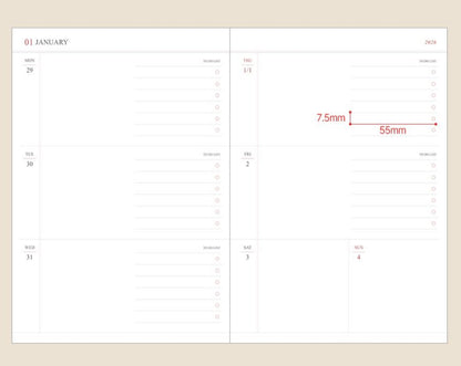韓國The Harvest 2026 Official Schedule 月周計劃A5 size* [預購貨品，下單後14天出貨]
