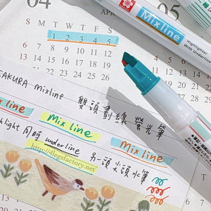 日本Sakura Mixline 雙頭劃綫螢光筆