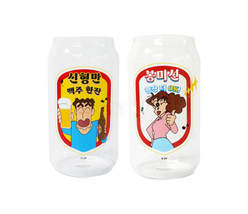 <新企劃> Crayon Shinchan 蠟筆小新 廣志與美冴 玻璃杯 330ml 2入組  * [預購貨品，下單後14天出貨]