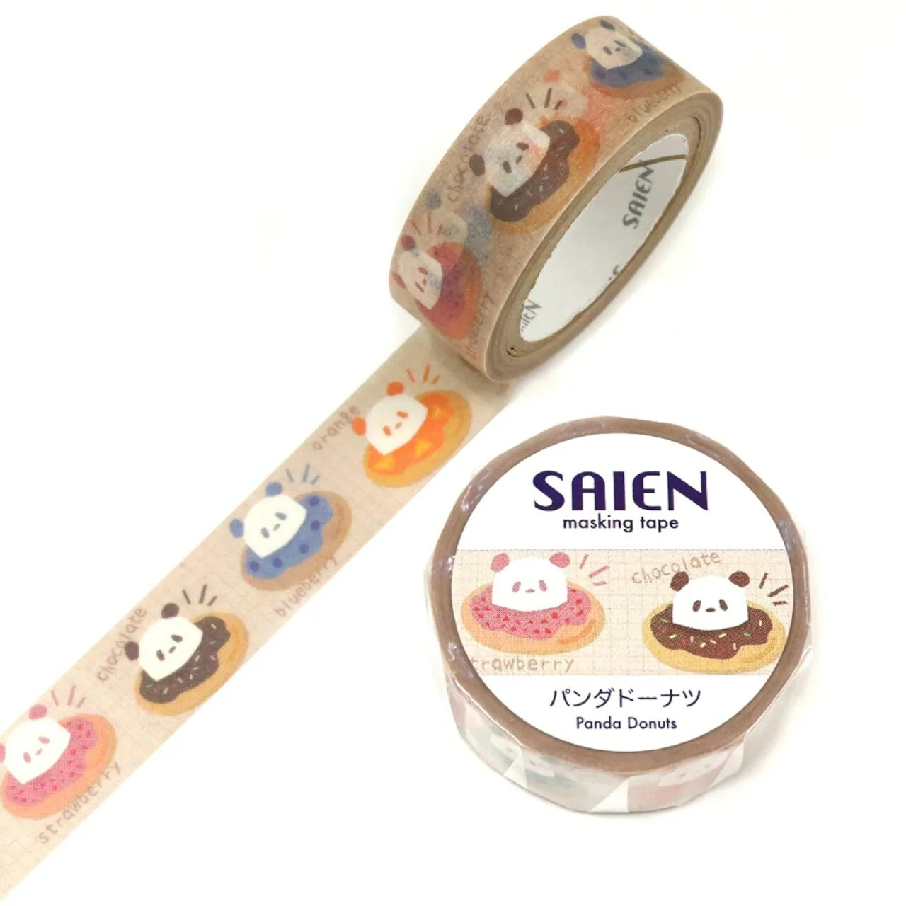日本 Saien 和紙  15mm 紙膠帶 - 冬甩熊貓