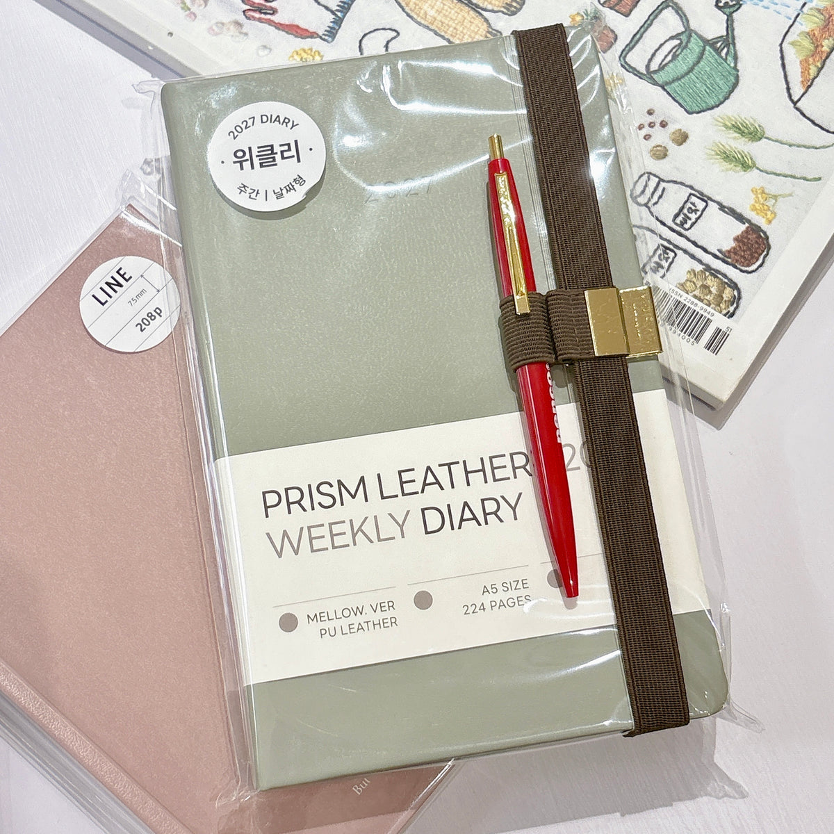 日本 midori 手帳日記本彈性筆夾綁帶 二合一 Note Band + Pen holder