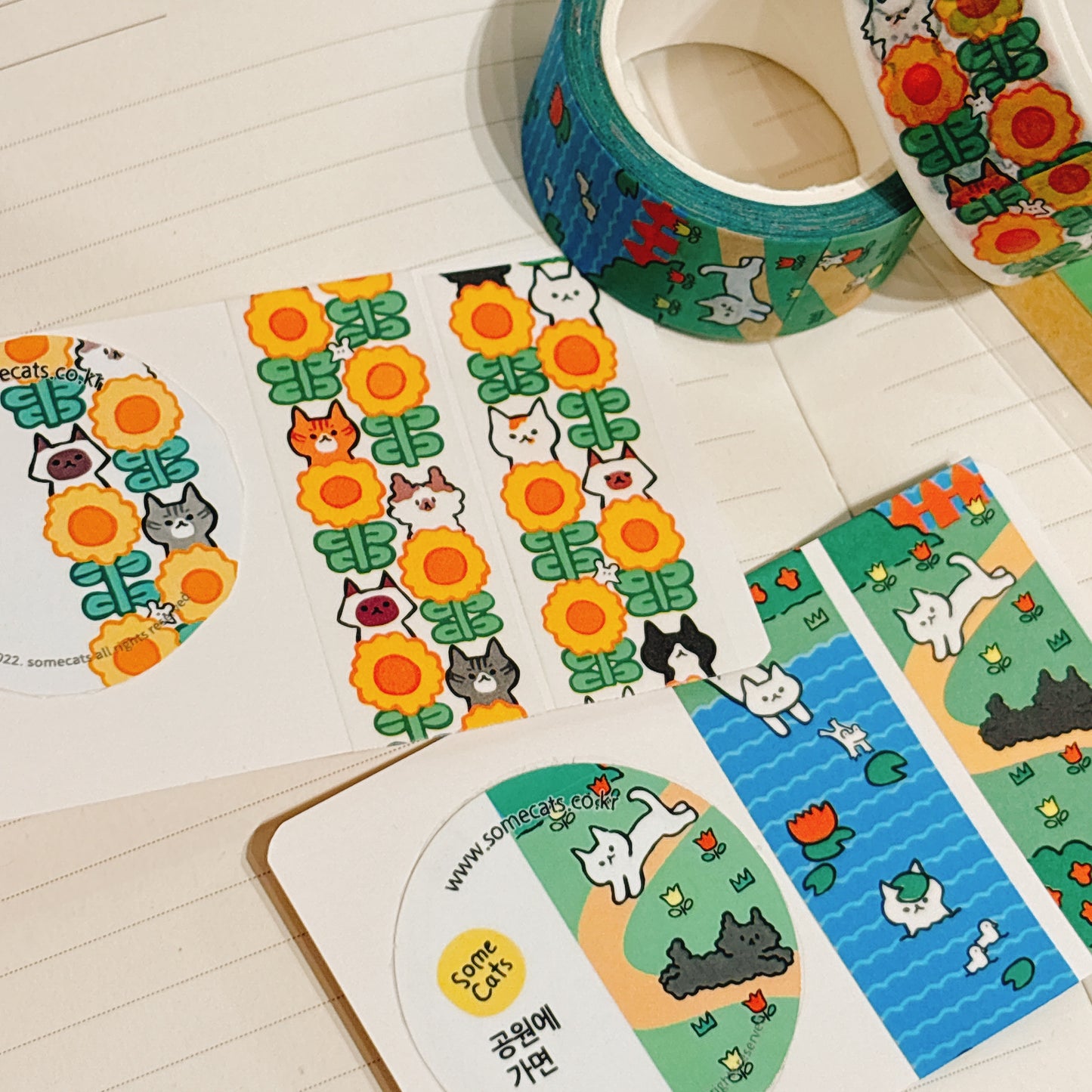 韓國插畫家썸켓츠 十米增長紙膠帶 ：兩款圖案