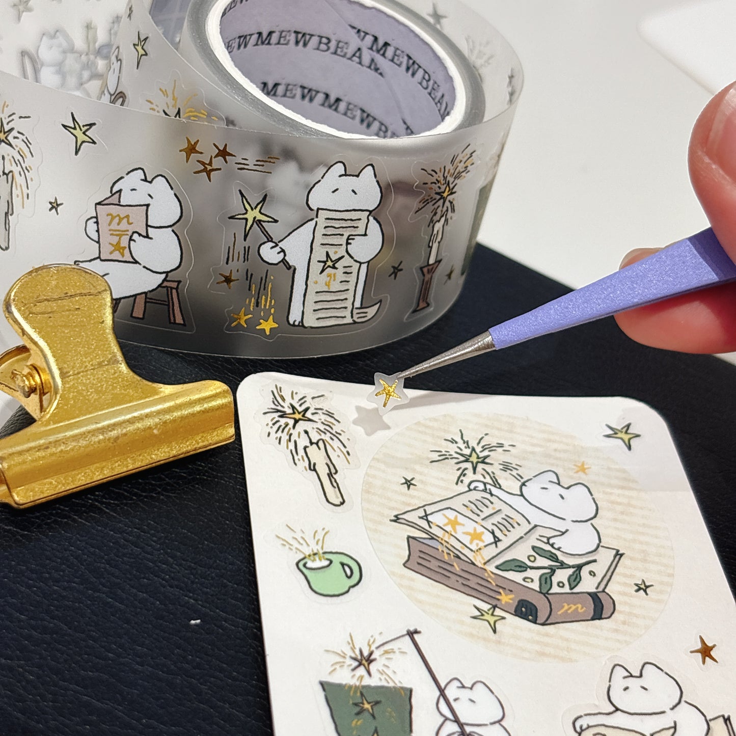 韓國Mewmewbeam 星光下的貓貓透明裝飾貼紙 - 超過120 張* [預購貨品，下單後14天出貨]