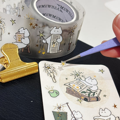 韓國Mewmewbeam 星光下的貓貓透明裝飾貼紙 - 超過120 張* [預購貨品，下單後14天出貨]