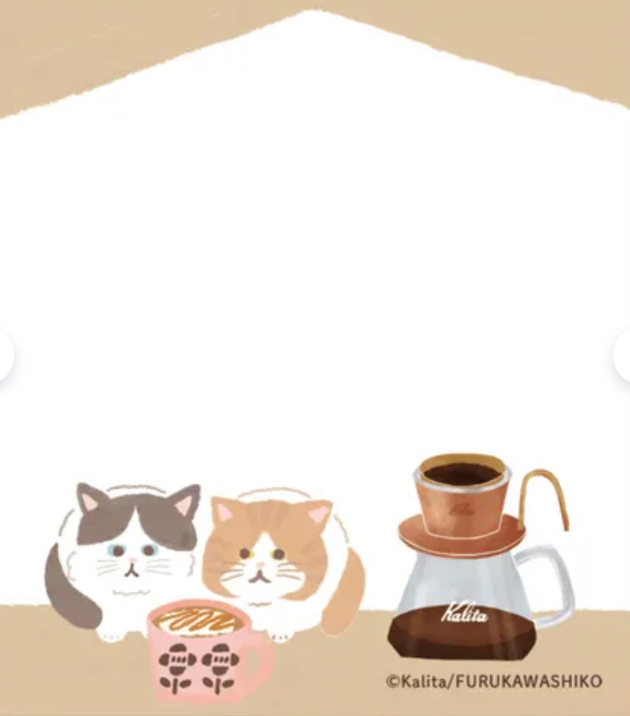 日本Kalita 貓咪咖啡館系列便條磚100 頁 - Caramel Coffee