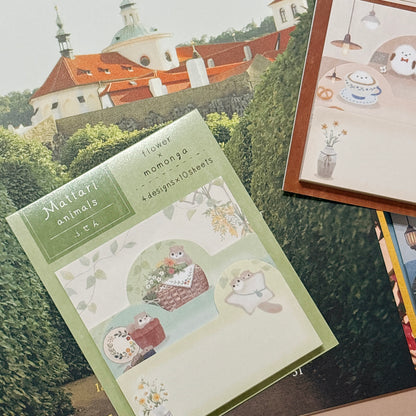 日本可愛動物小店主題便條貼 (4 種尺寸‼️) - 活潑飛鼠的花店