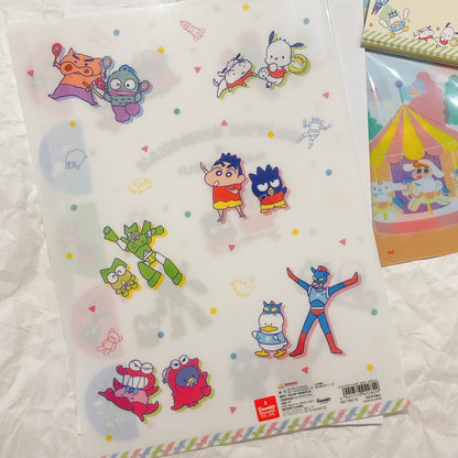 日本 Sanrio 聯乘 蠟筆小新 5 Pockets 文件夾