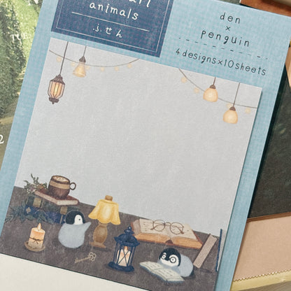 日本可愛動物小店主題便條貼 (4 種尺寸‼️) - 小企鵝的魔法書店
