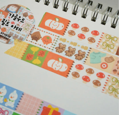 韓國Miyori 四季手帳紙膠帶 - 冬天的雪人和熊熊* [預購貨品，下單後14天出貨]