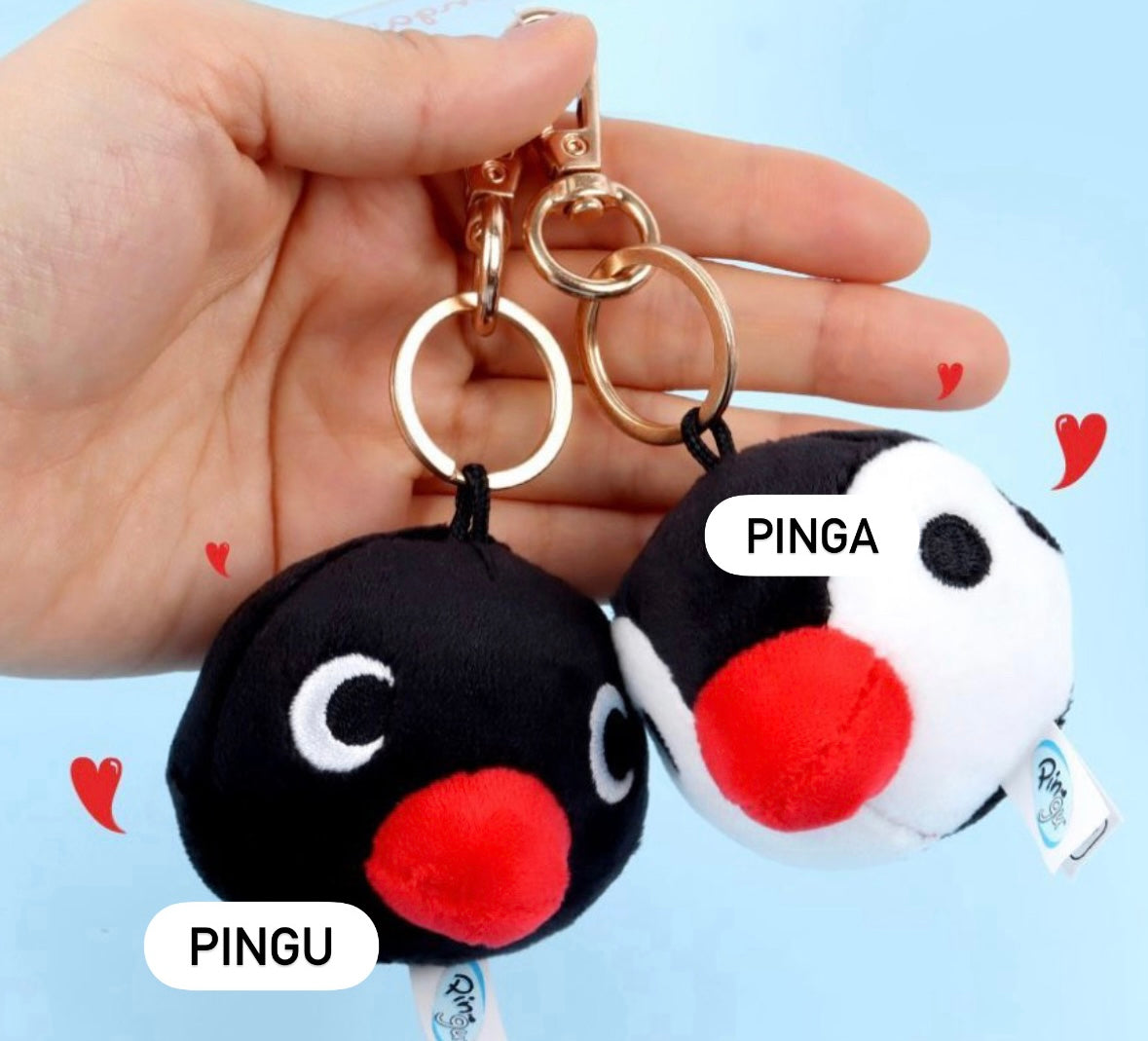 新品訂購88折‼️ 韓國企鵝家族Pingu Collection 毛公仔匙扣 - 圓碌碌企鵝  [預購貨品，下單後14天出貨]