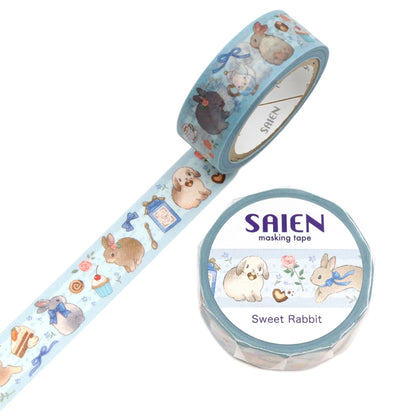 日本Saien 和紙 7 米長紙膠帶 - 甜點兔兔