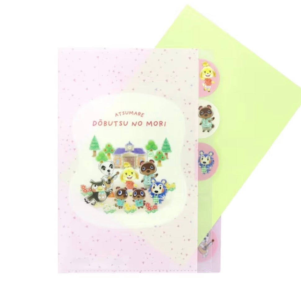 日本動物之森文具系列A4 Multi Pockets Folder [預購貨品，下單後14天出貨]