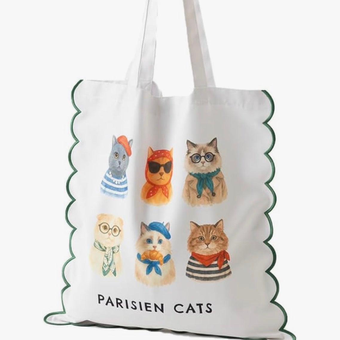 大容量收納‼️ 日本J. Studio 雙面雲朵刺繡Totebag - Parisien Cats  (預購貨品)