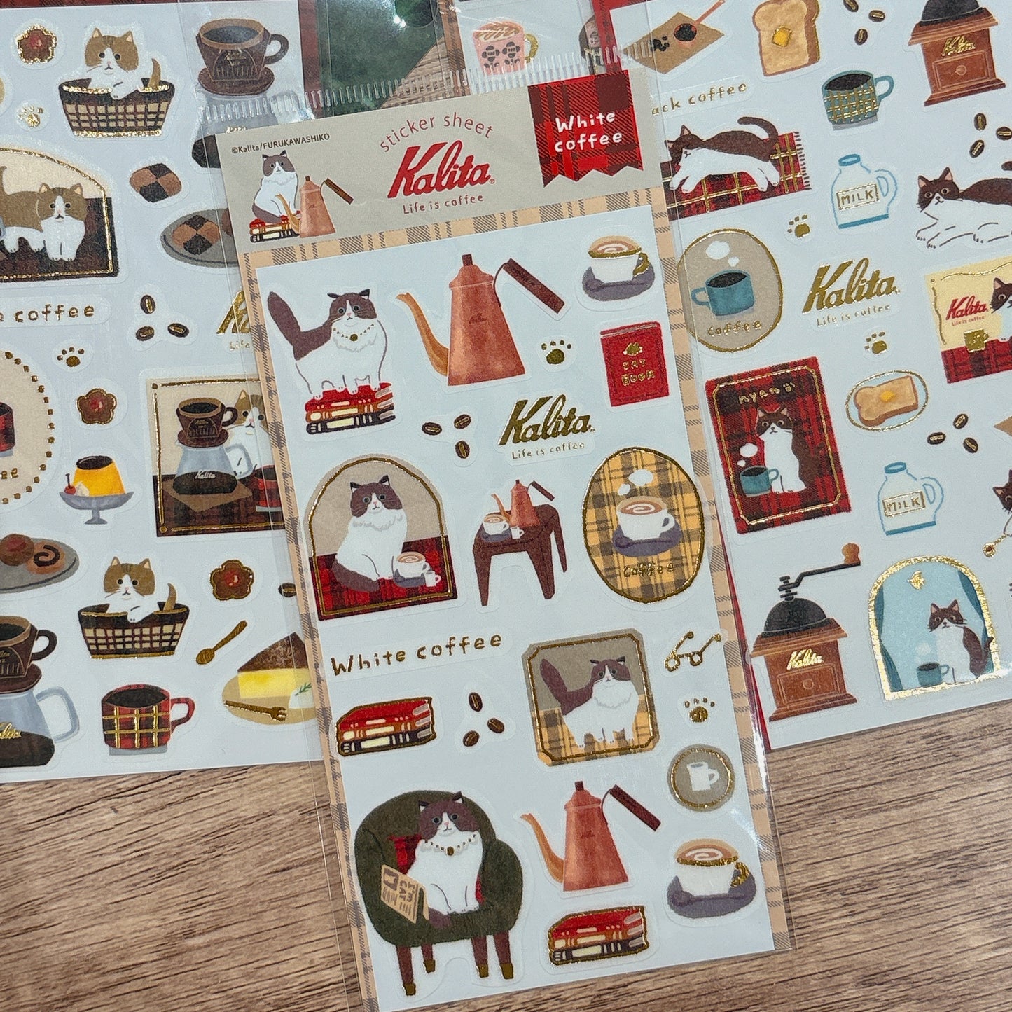日本Kalita 貓咪咖啡館系列貼紙 - 一共4 款