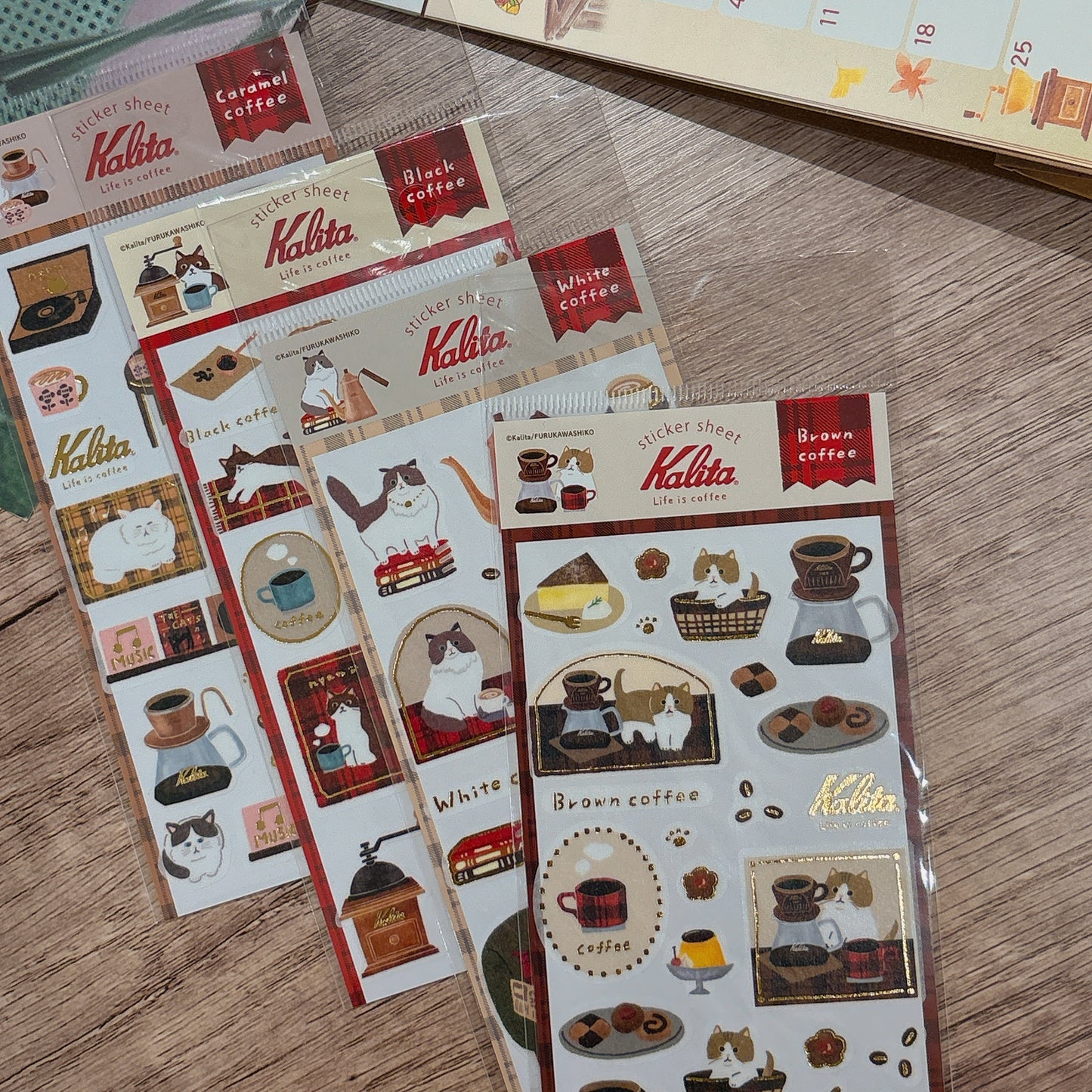 日本Kalita 貓咪咖啡館系列貼紙 - 一共4 款