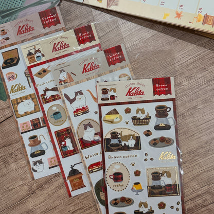 日本Kalita 貓咪咖啡館系列貼紙 - 一共4 款