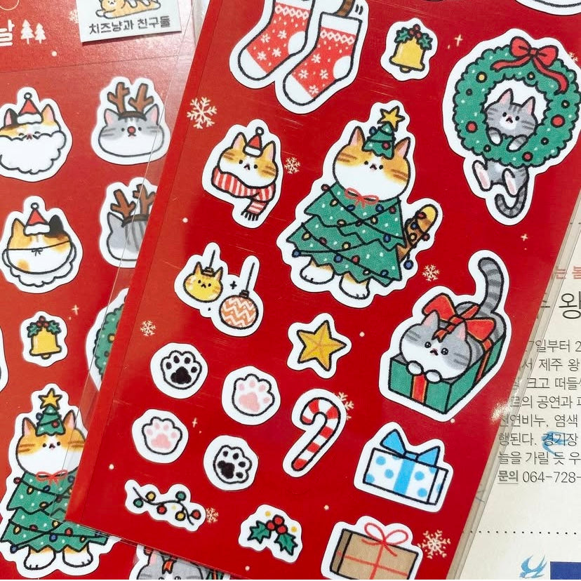 聖誕雪祭貼紙巡禮⛄️ -Doehye Drawing 貼紙 -貓咪伴我的聖誕節