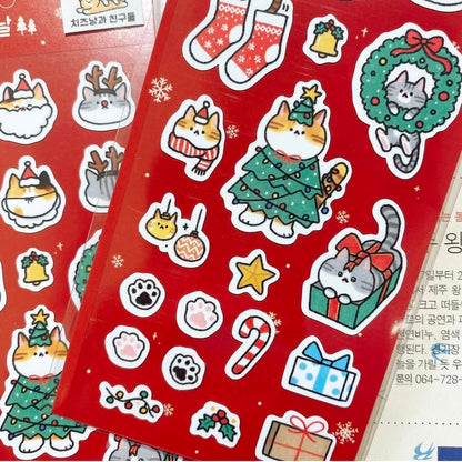 聖誕雪祭貼紙巡禮⛄️ -Doehye Drawing 貼紙 -貓咪伴我的聖誕節