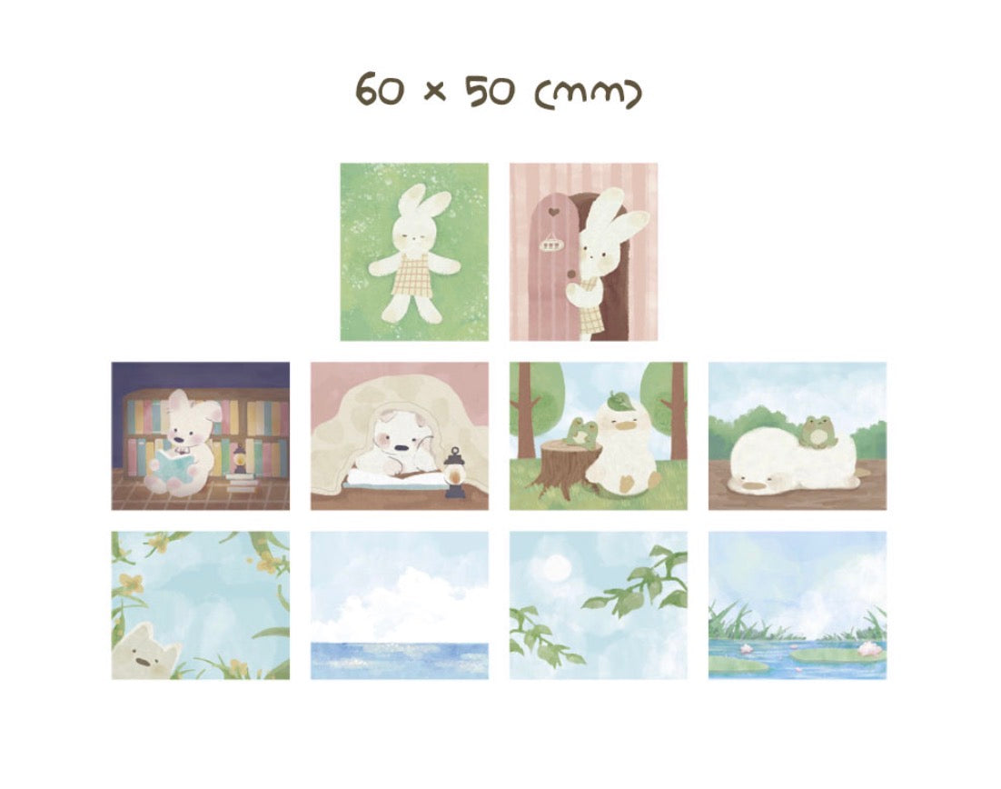 韓國Monolike 溫柔小動物拼貼素材包 Cozy Days Label Stickers Pack *可書寫* [預購貨品，下單後14天出貨]