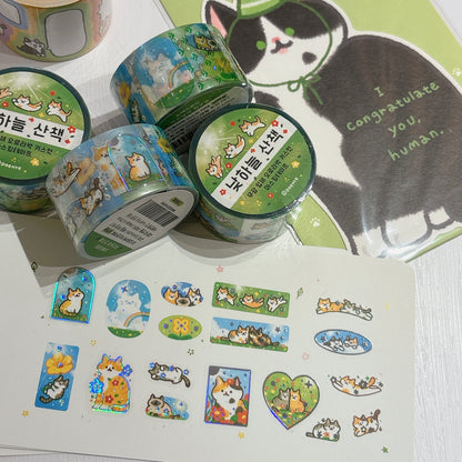 韓國 Doehye Drawing 貓咪四部曲卷裝貼紙: 第二部曲 - 踏踏森林原野