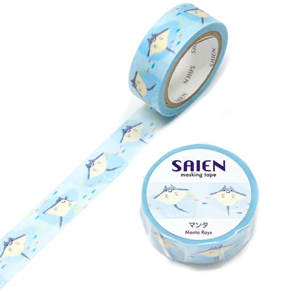日本Saien 和紙 7 米長紙膠帶 - 愉快的魔鬼魚