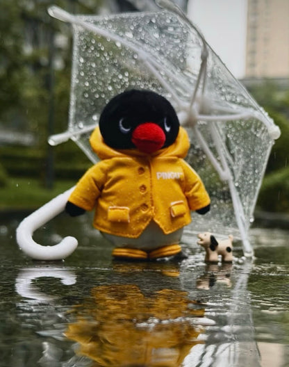 韓國企鵝家族Pingu Collection 毛公仔匙扣 - 黃色雨衣 [預購貨品，下單後14天出貨]