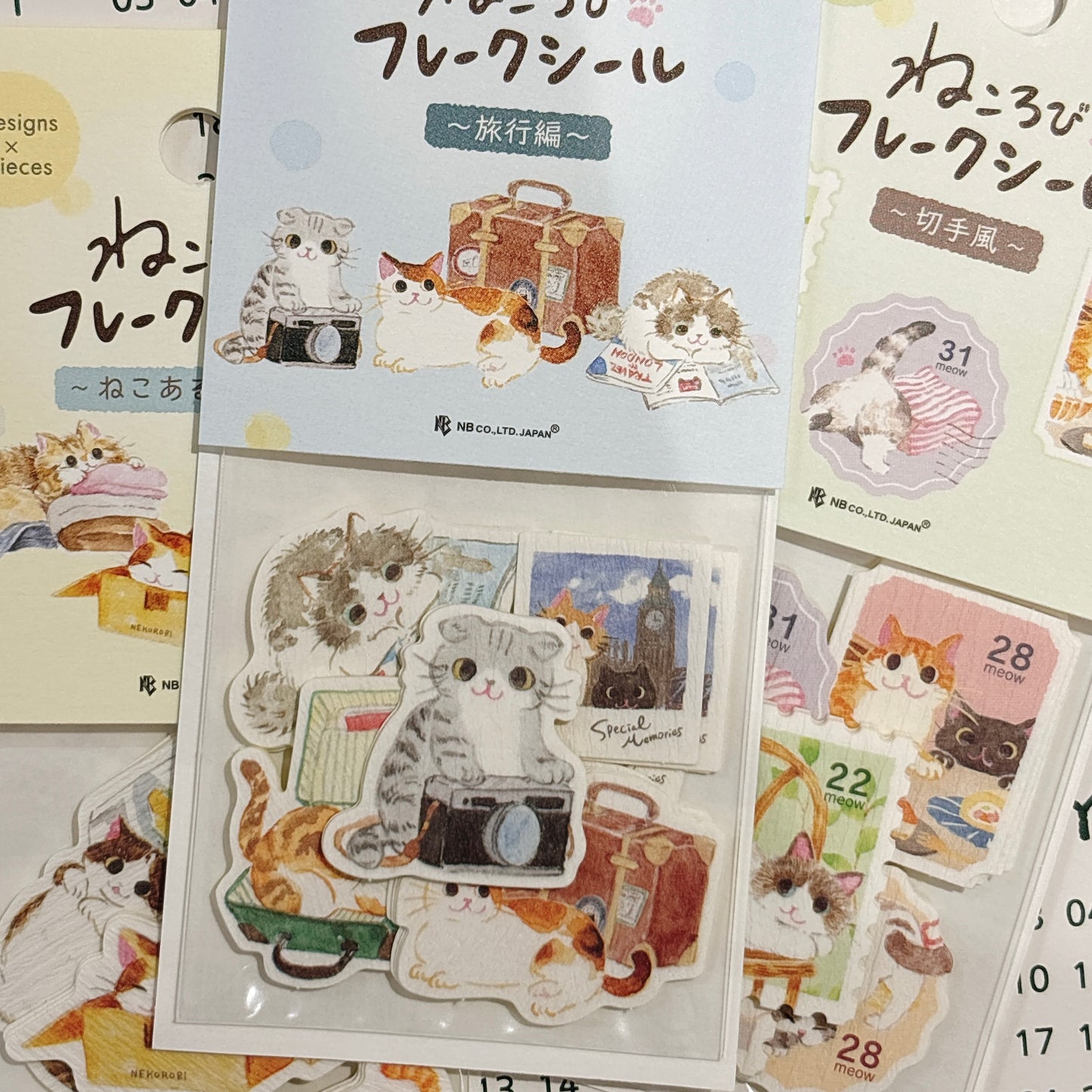 日本エヌビ熨金美紋貼紙 - 貓咪旅遊編