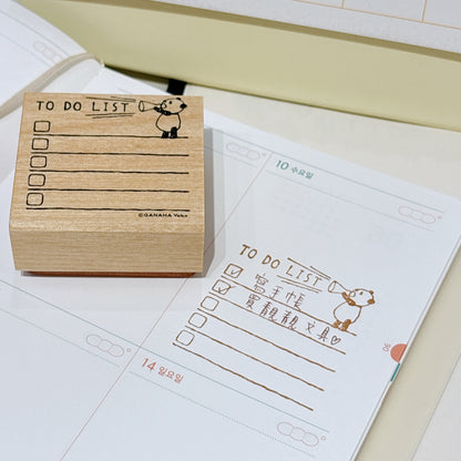 日本木製印章 - 熊貓 To do list
